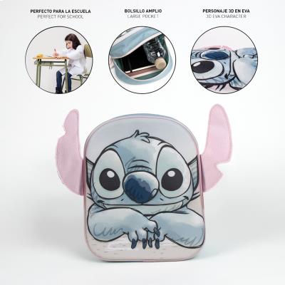 Mochila Infantil Stitch com Aplicações 3D – Pack 2