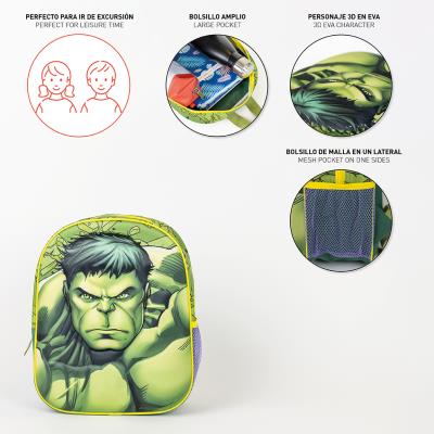 Mochila Infantil 3D Hulk Avengers – Pack 2
