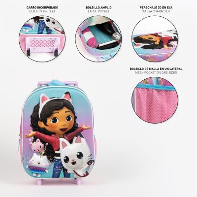 Carrinho de Casa de Bonecas 3D de Gabby Mochila para Criança – Pack 2