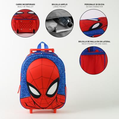 Mochila Infantil 3D Spider-Man com Carrinho – Pack 2