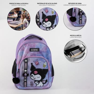 Mochila Escolar Média 42 cm Hello Kitty Kuromi – Pack 2