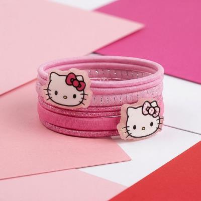 Acessórios Elásticos para Cabelo Hello Kitty – 8 Peças – Pack 12