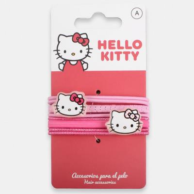 Acessórios Elásticos para Cabelo Hello Kitty – 8 Peças – Pack 12