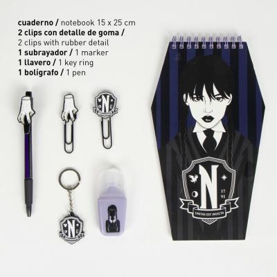 Conjunto de Papelaria Licenciado Quarta-Feira – Pack 12