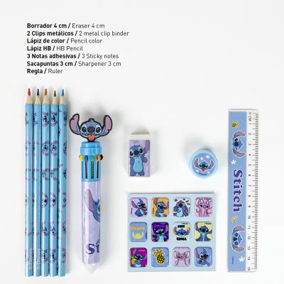 Conjunto de Papelaria Escolar EVA Stitch – Pack 12