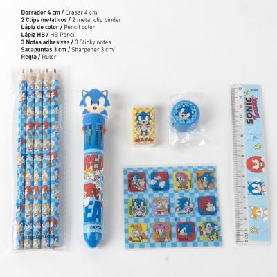 Conjunto de Papelaria Escolar EVA Sonic – Pack 12