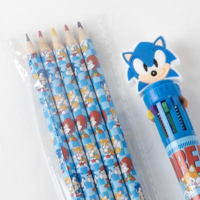 Conjunto de Papelaria Escolar EVA Sonic – Pack 12