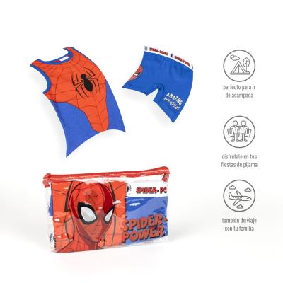 Pijamas com Saco de Suspensões de Jersey Simples Spider-Man – Pack 12
