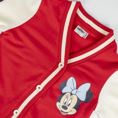 Jaqueta de Beisebol Minnie em Algodão Escovado – Estilo Casual – Pack 12