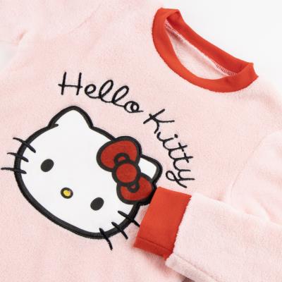 Aplicações de Pijamas de Lã Longo Coral Hello Kitty – Pack 12