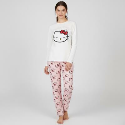 Pijamas de Jersey Simples Longo Hello Kitty – Pack 12