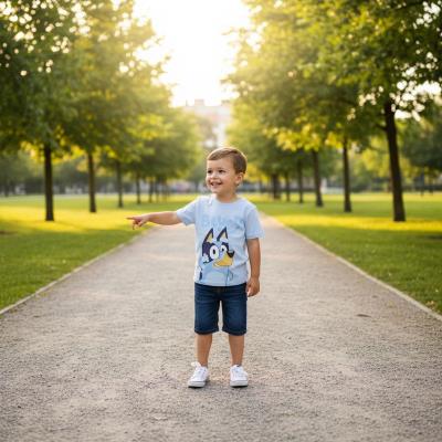 T-Shirt Curto Jersey Simples Bluey – Pack 12