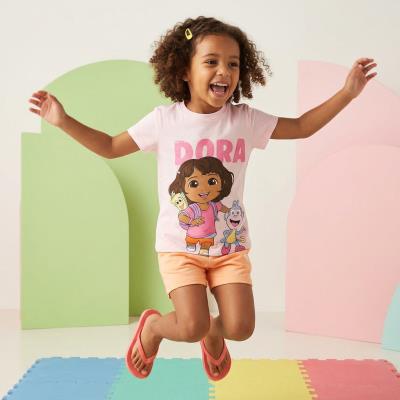 T-Shirt Curto Jersey Único Dora the Explorer – Pack 12