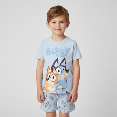 Pijama Curto de Jersey Simples Bluey – Pack 12