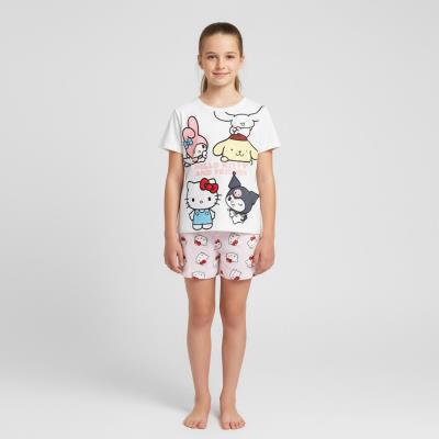 Pijama Curto de Jersey Simples Hello Kitty – Pack 12