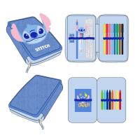 PLUMIER CON ACCESORIOS 2 COMPARTIMENTOS STITCH