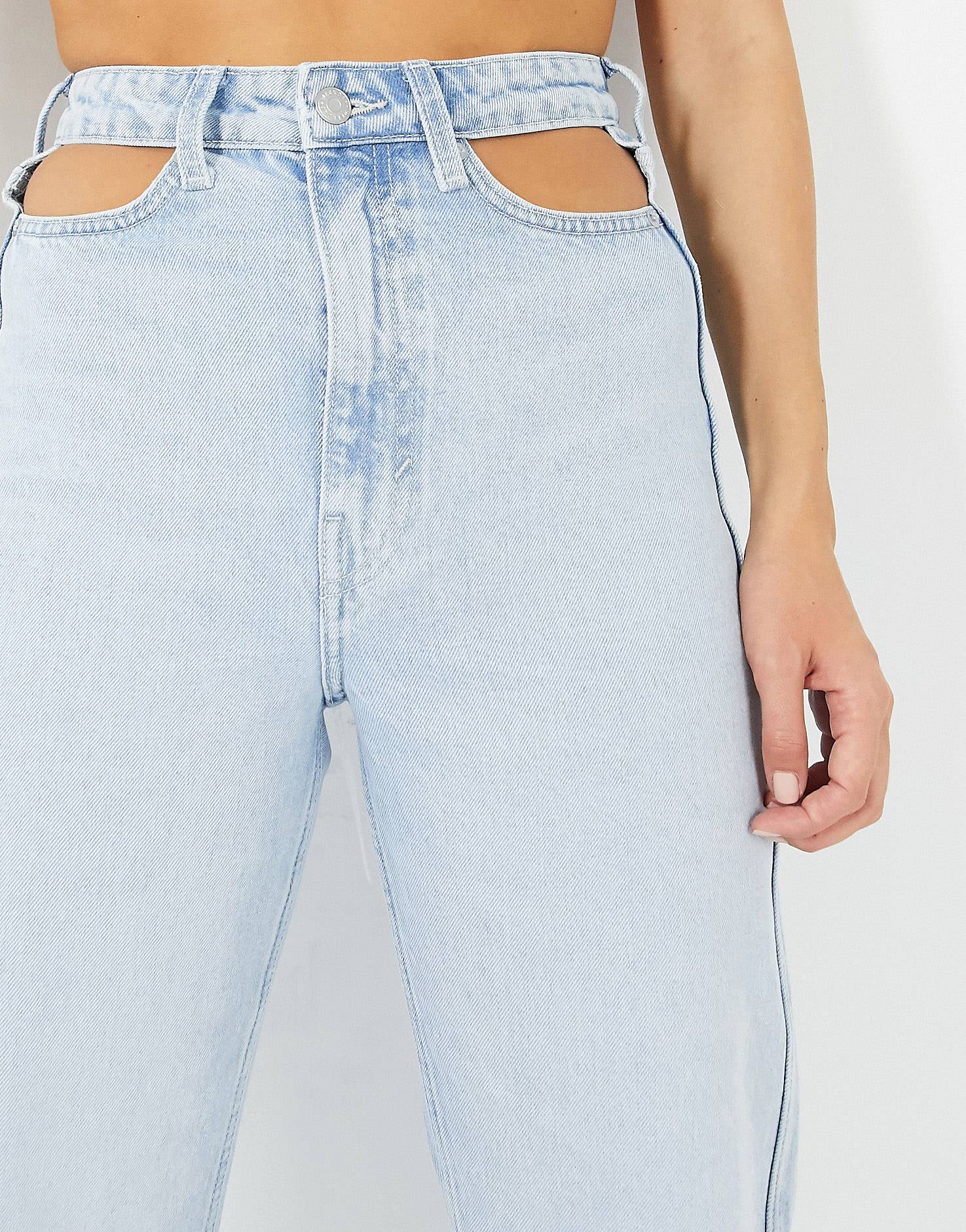 Weekday Lasso cut-out detail mom jeans 
