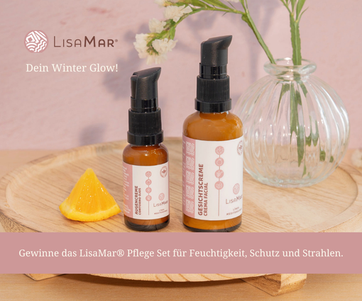'Winter Glow Gewinnspiel: Gewinne das LisaMar® Pflege-Duo für strahlende Haut.' Teaserbild