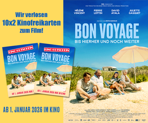 'Gewinne zwei von 20 Kinofreikarten zu "Bon Voyage - Bis hierher und noch weiter". Ab 01.01. im Kino!' Teaserbild