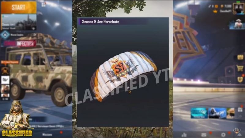 pubg mobile sezon 9 parasut skin