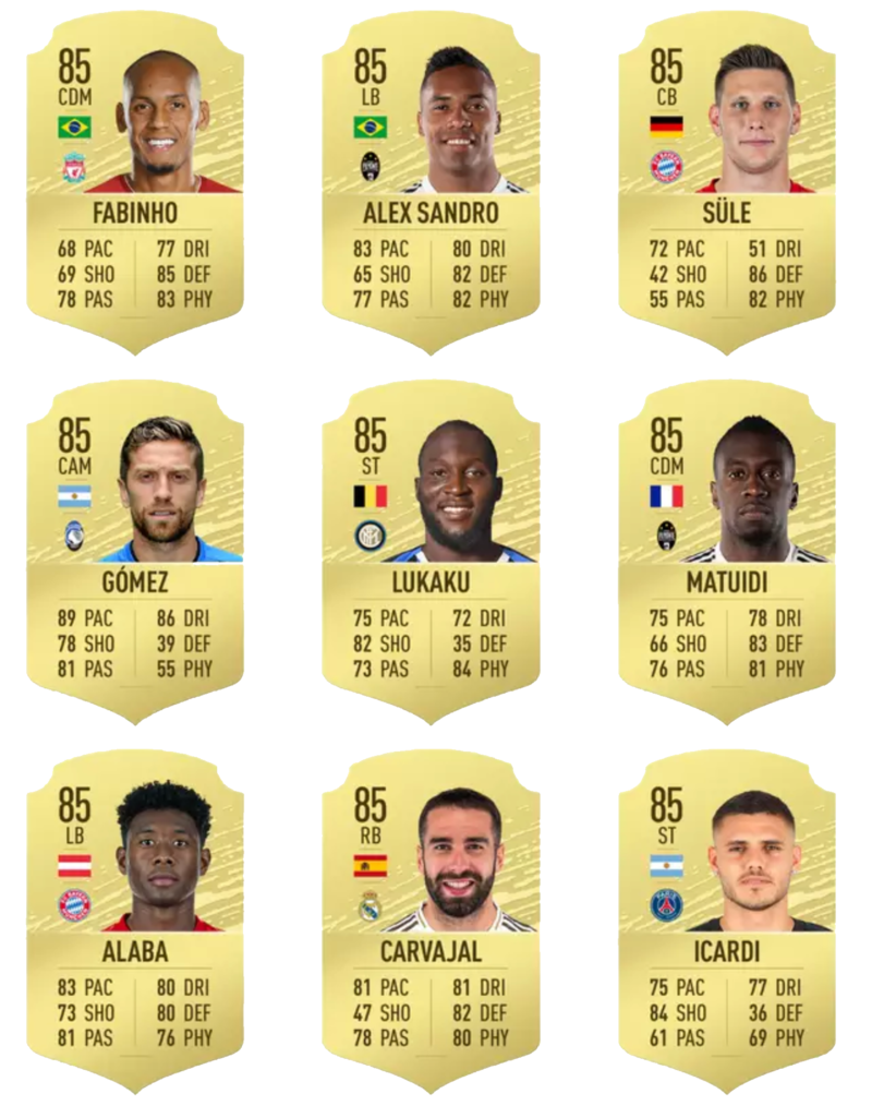 Fifa 20 En iyi 100 oyuncu 82-90