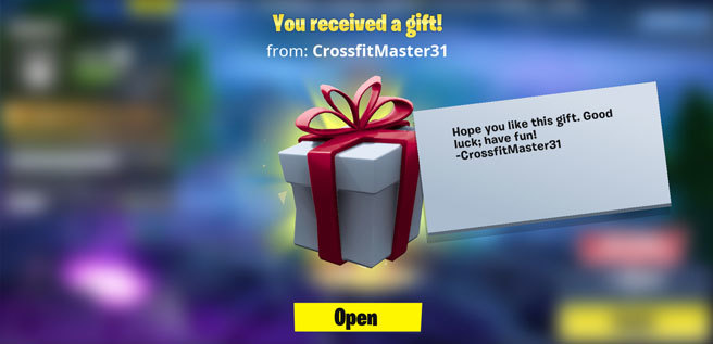 fortnite hediye özelliği