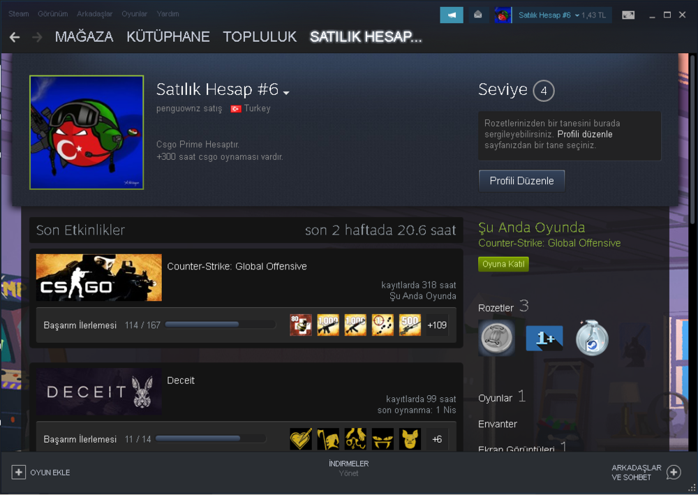 Csgo 20 Tl Envanterli Prime Hesap Satin Al Gamesatis