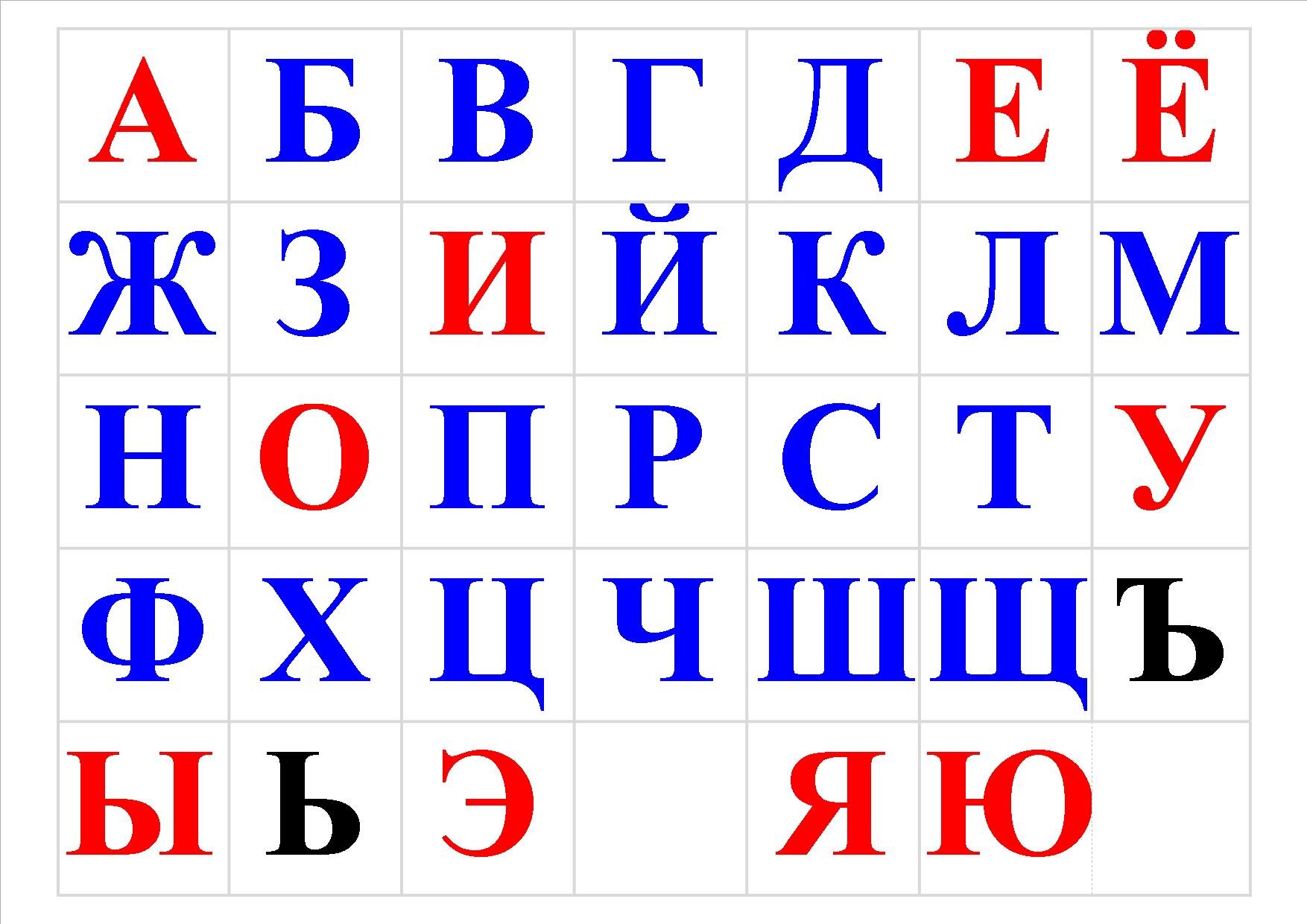 Распечатать алфавит на а4