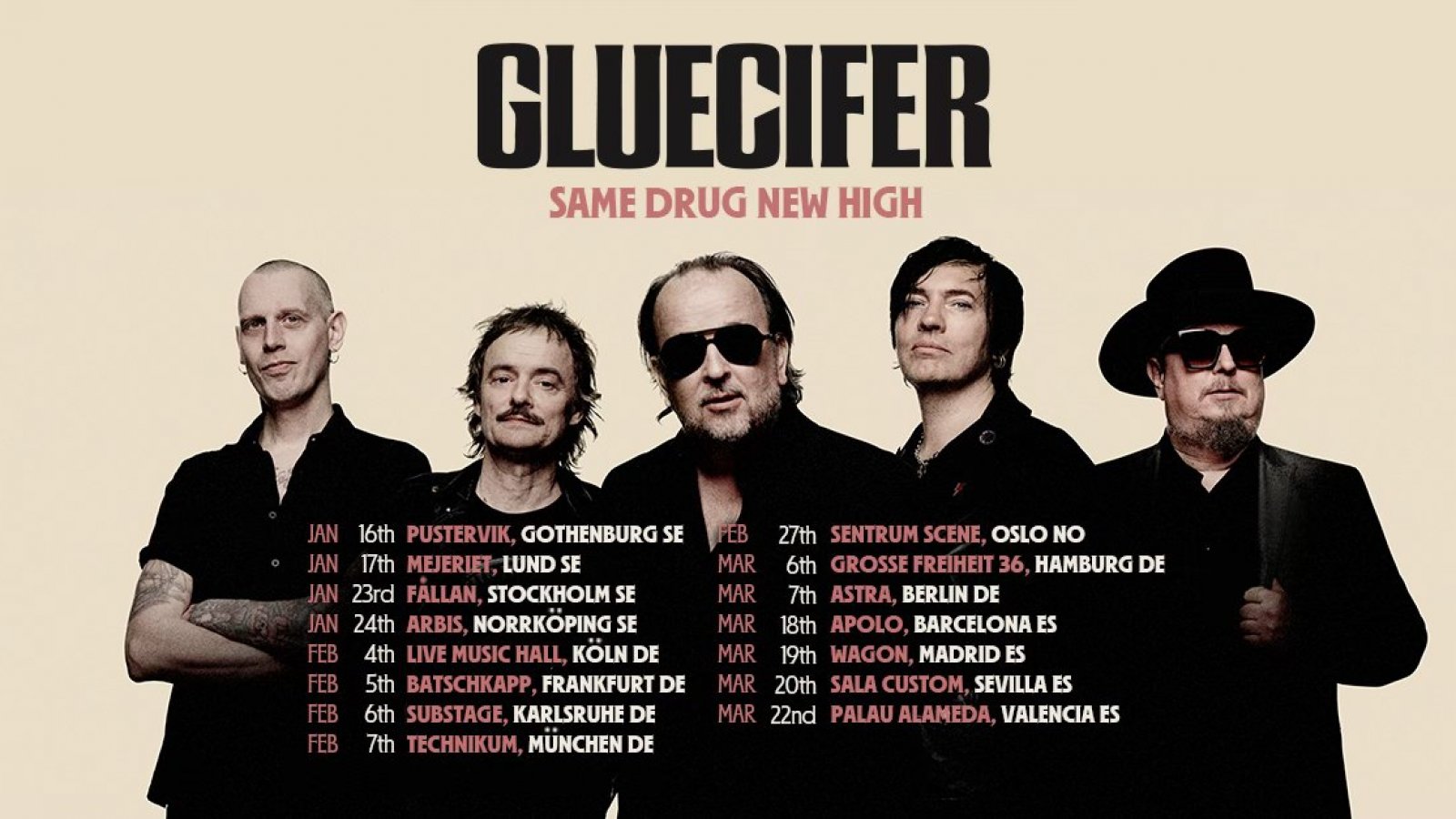 Gluecifer Anuncia Gira por España con su Mítico Rock & Roll para 2026 y Primer Disco en 20 Años