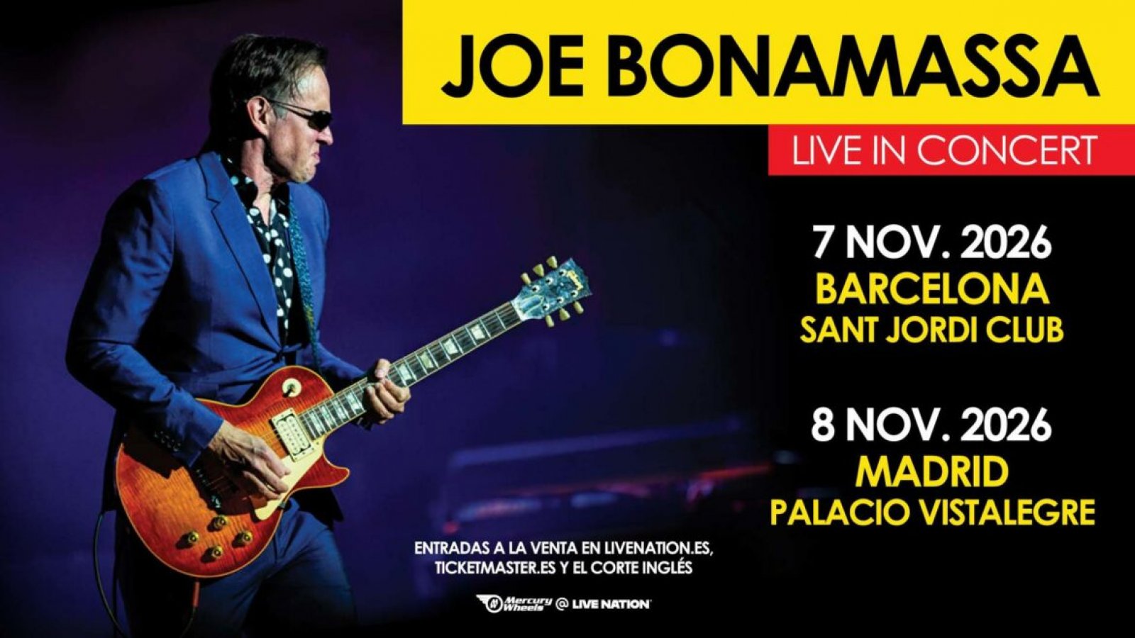 Joe Bonamassa Vuelve a España con Dos Conciertos en Noviembre de 2026