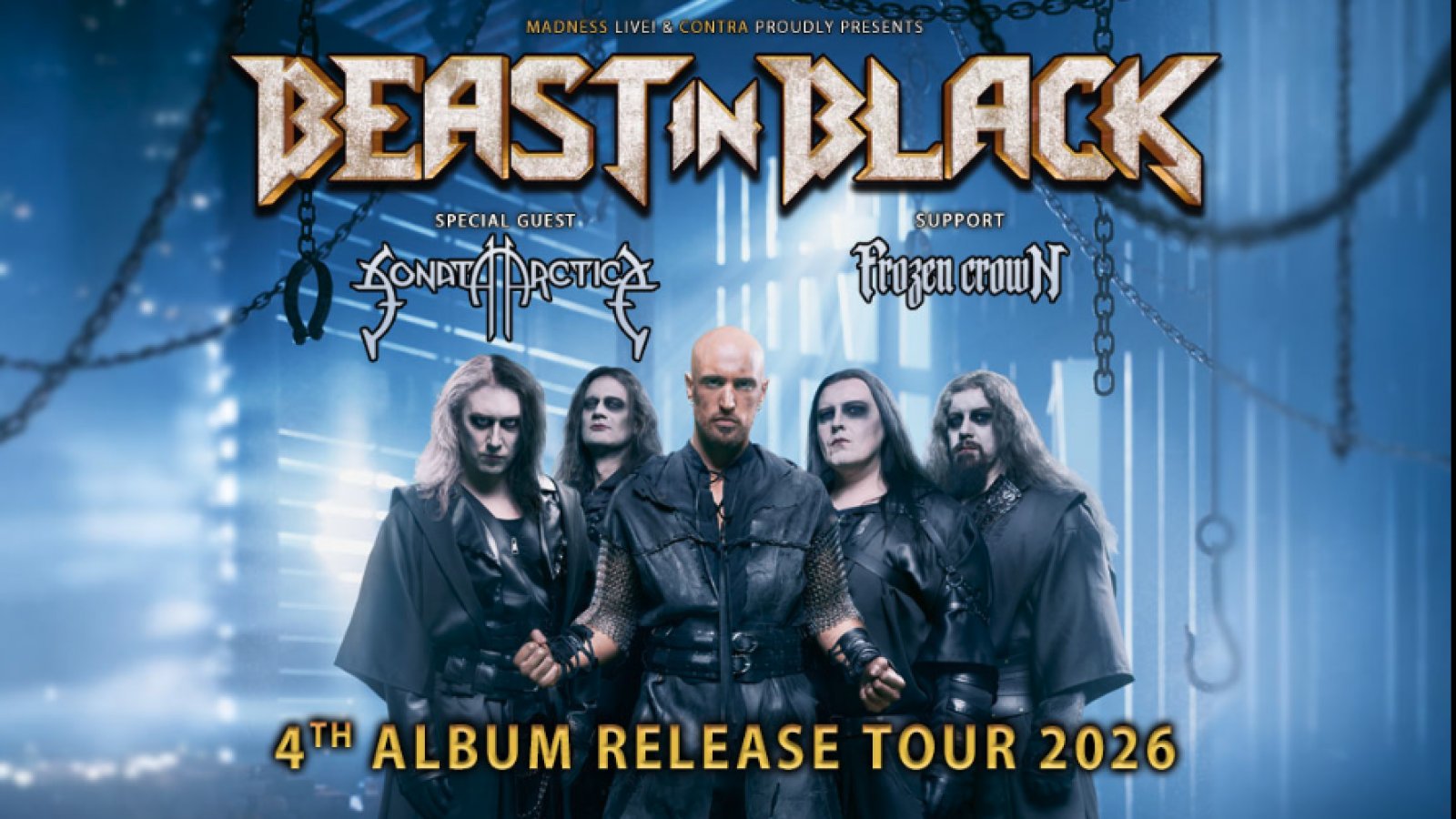 La Épica Melódica Invade España: Beast In Black Regresa con Sonata Arctica y Frozen Crown en Noviembre de 2026