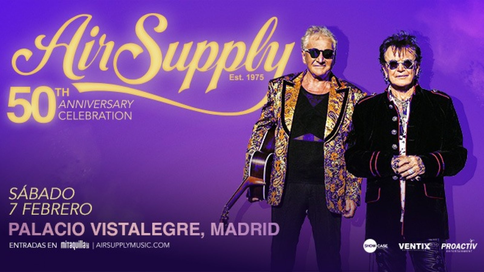 Air Supply Celebrará su 50 Aniversario en Madrid en Febrero de 2026