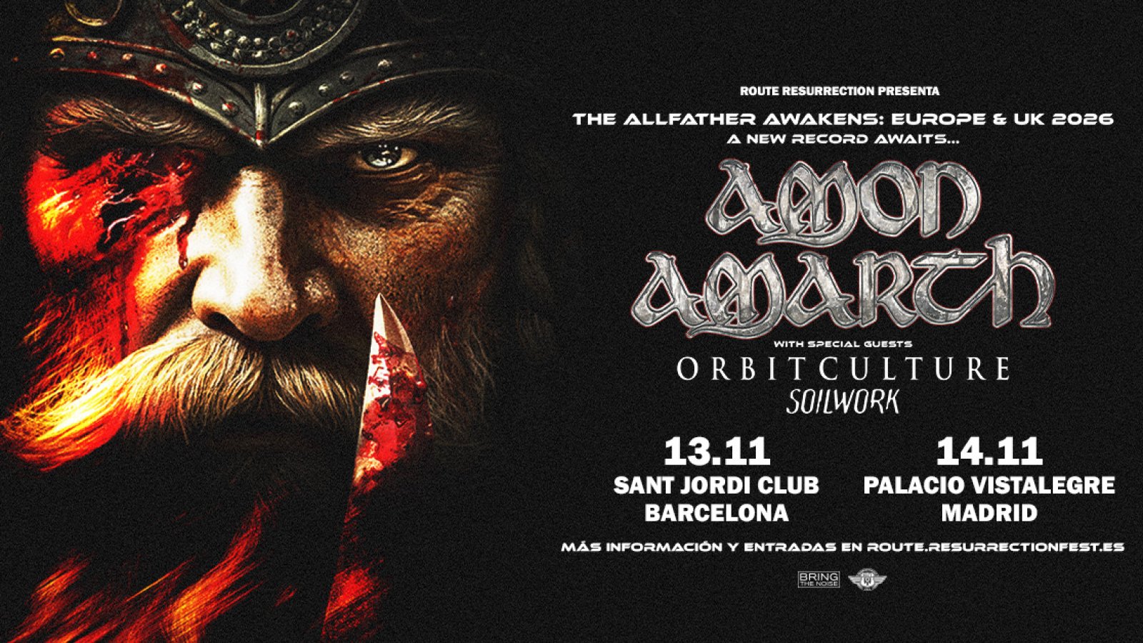 Gira Sueca de Metal 2026: Amon Amarth, Soilwork y Orbit Culture en España