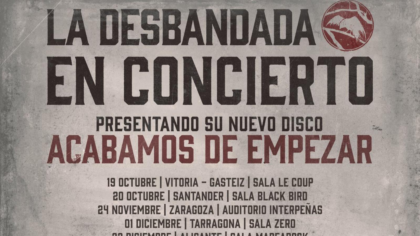 Fechas de gira de la banda de rock La Desbandada en España