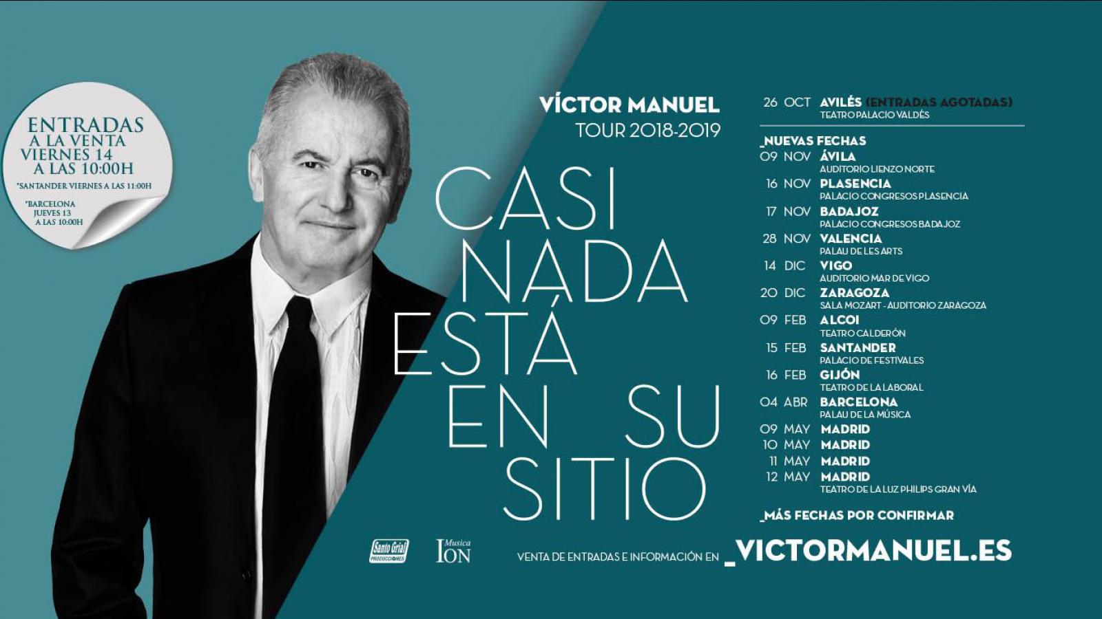La gira de Victor Manuel ya tiene las entradas a la venta