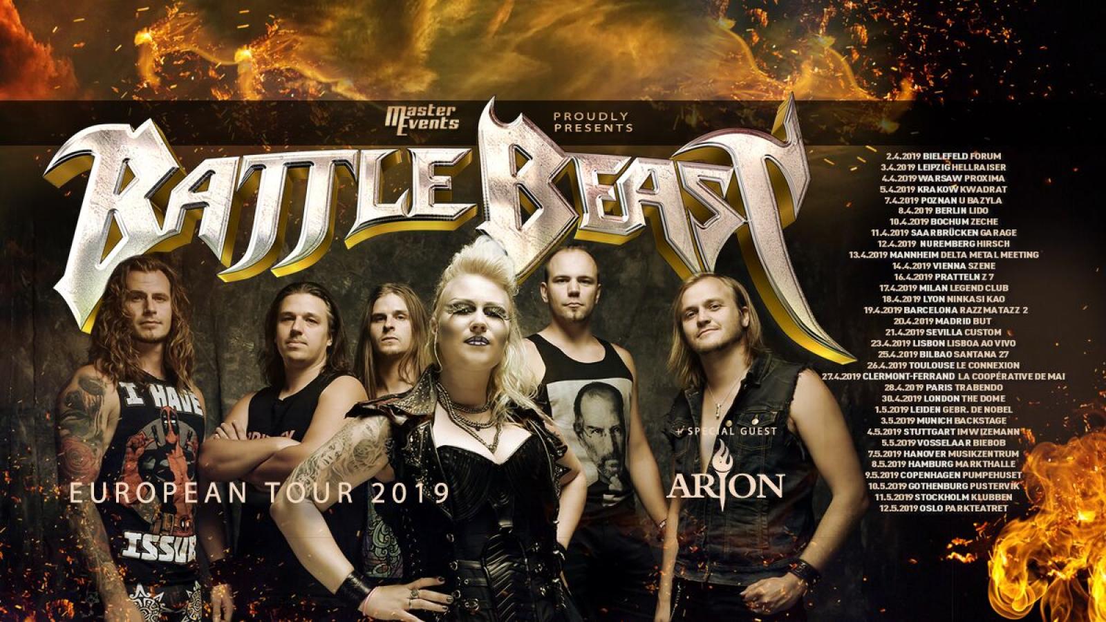 Gira de Battle Beast  y Arion en abril del año 2019