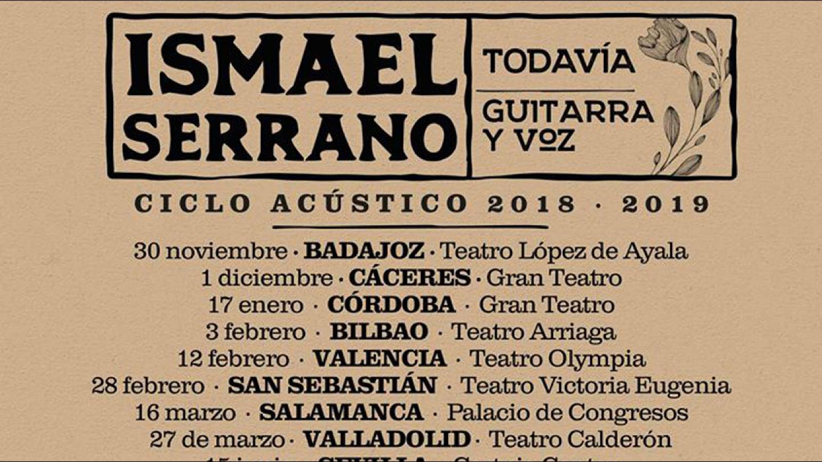 Fechas de gira de Ismael Serrano presentando Todavía