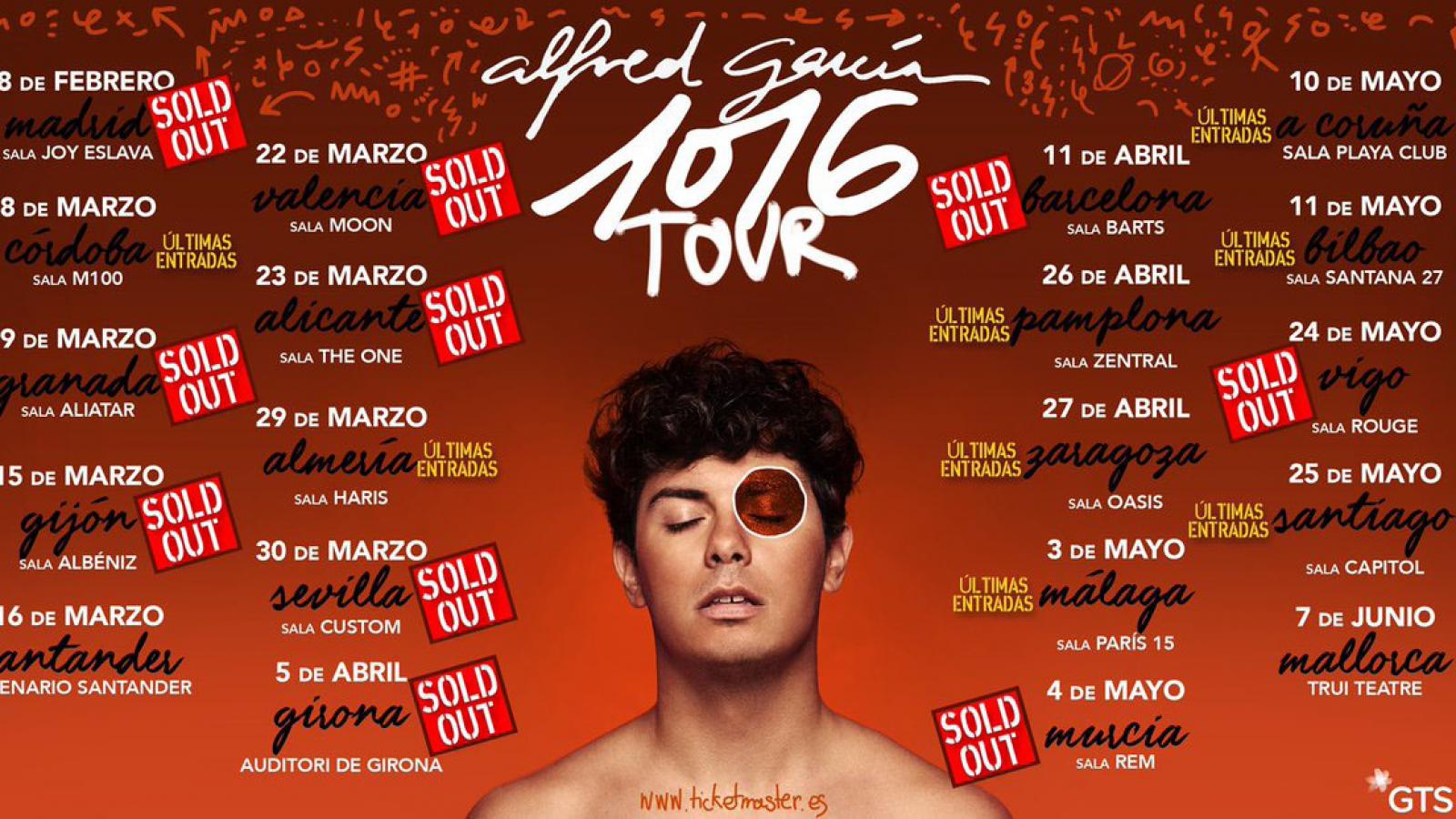 Alfred ha agotado prácticamente todas las entradas en su Tour #1016