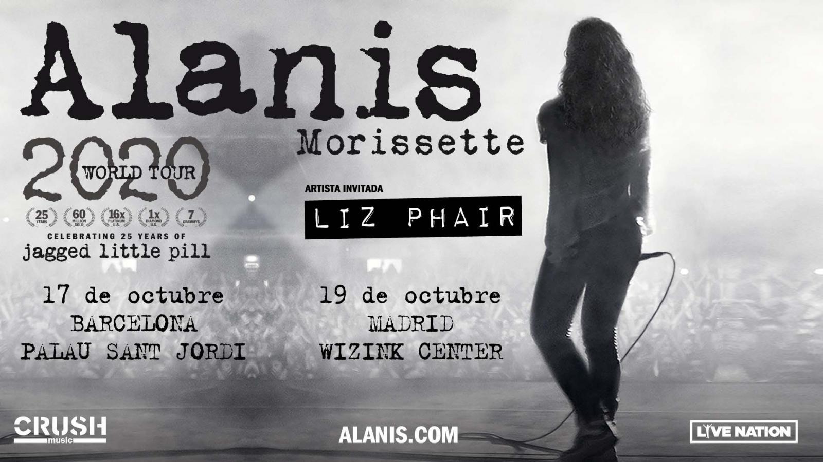 Alanis Morissette pasará por Madrid y Barcelona en octubre del año 2021