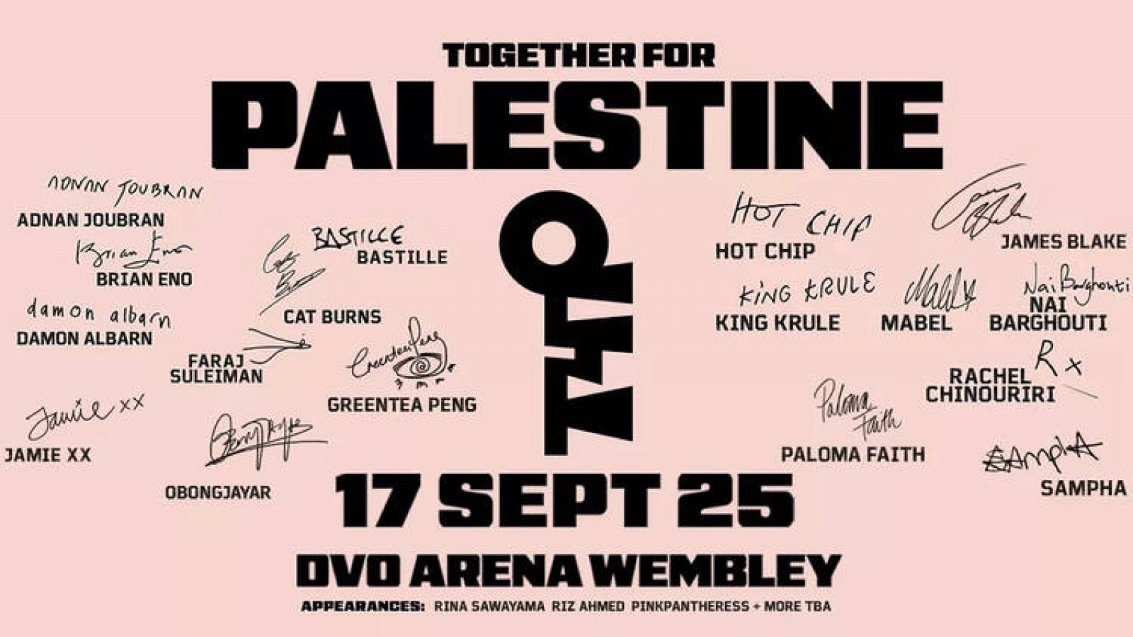 Together For Palestine: Un Concierto Benéfico en el Wembley Arena Liderado por Brian Eno