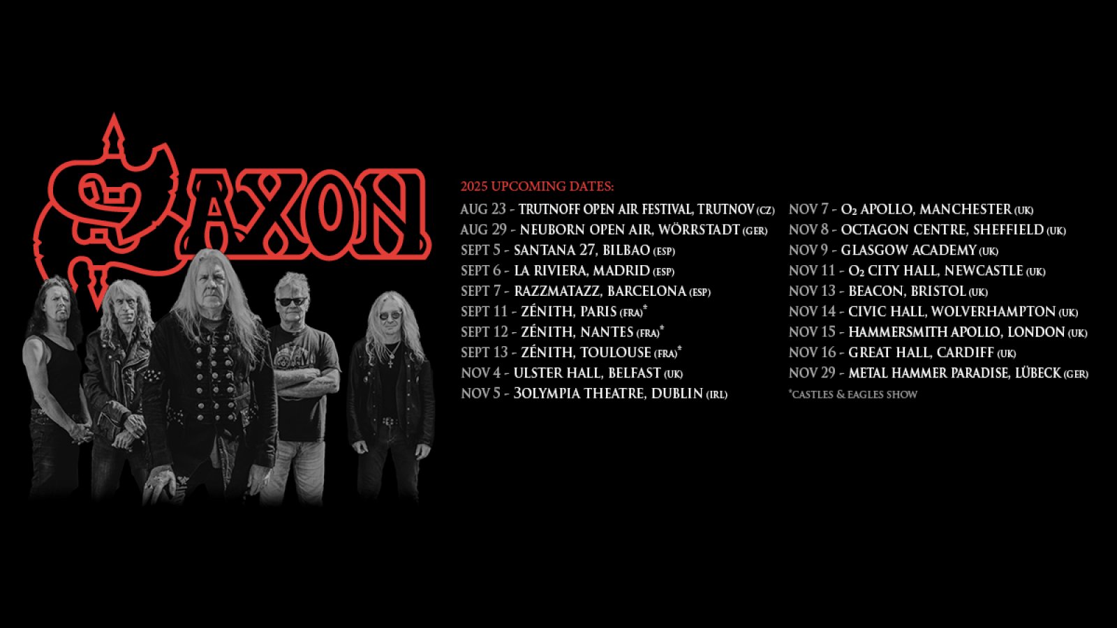 Saxon Cancela su Gira Española Debido al Tratamiento Contra el Cáncer de Biff Byford
