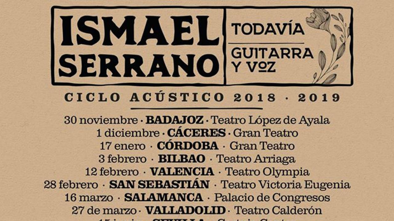 Fechas de gira de Ismael Serrano presentando Todavía