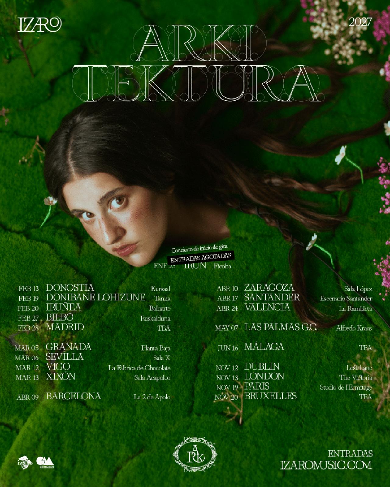 Izaro anuncia las primeras fechas de «Arkitektura», su ambiciosa gira internacional para 2027