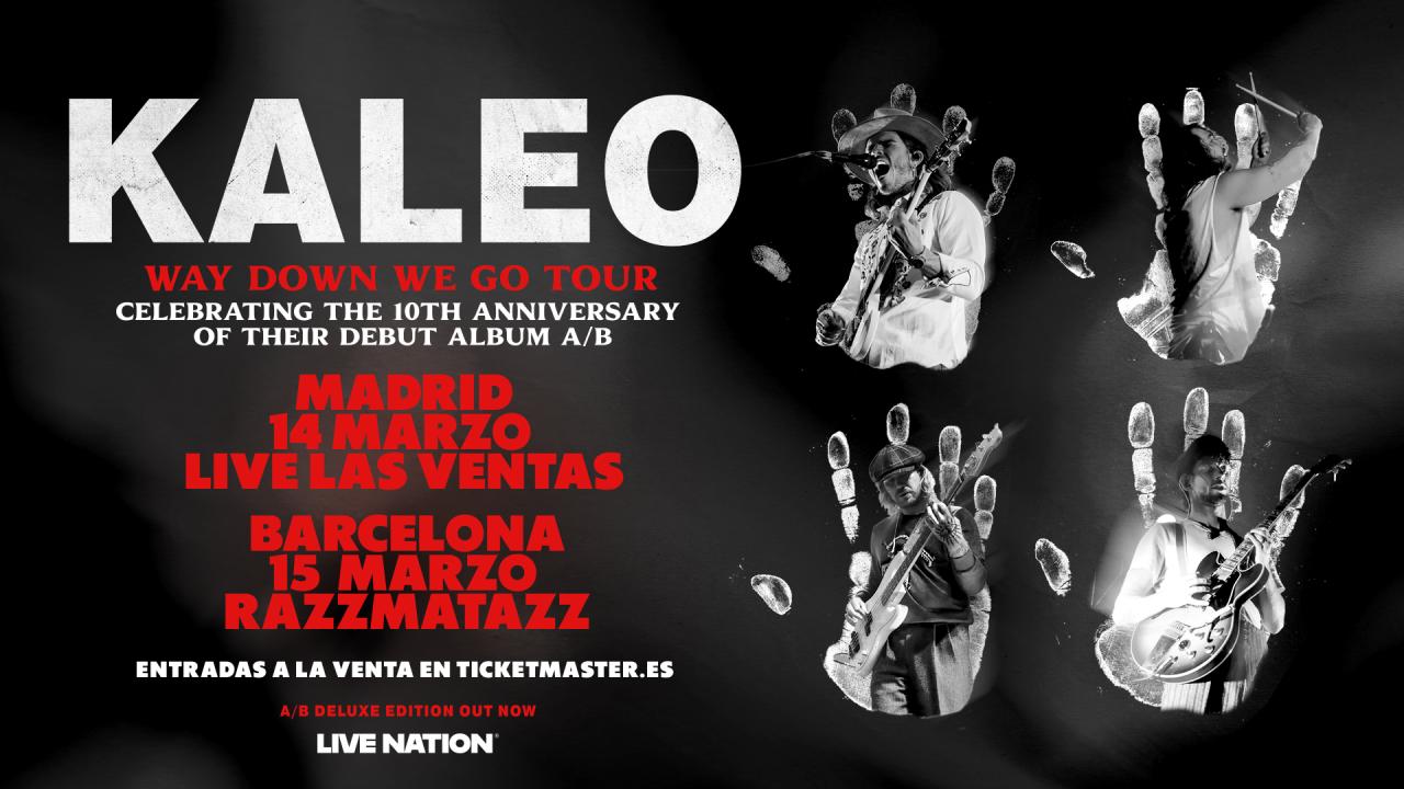 Kaleo actuará en Madrid y Barcelona en 2027 con el Way Down We Go Tour