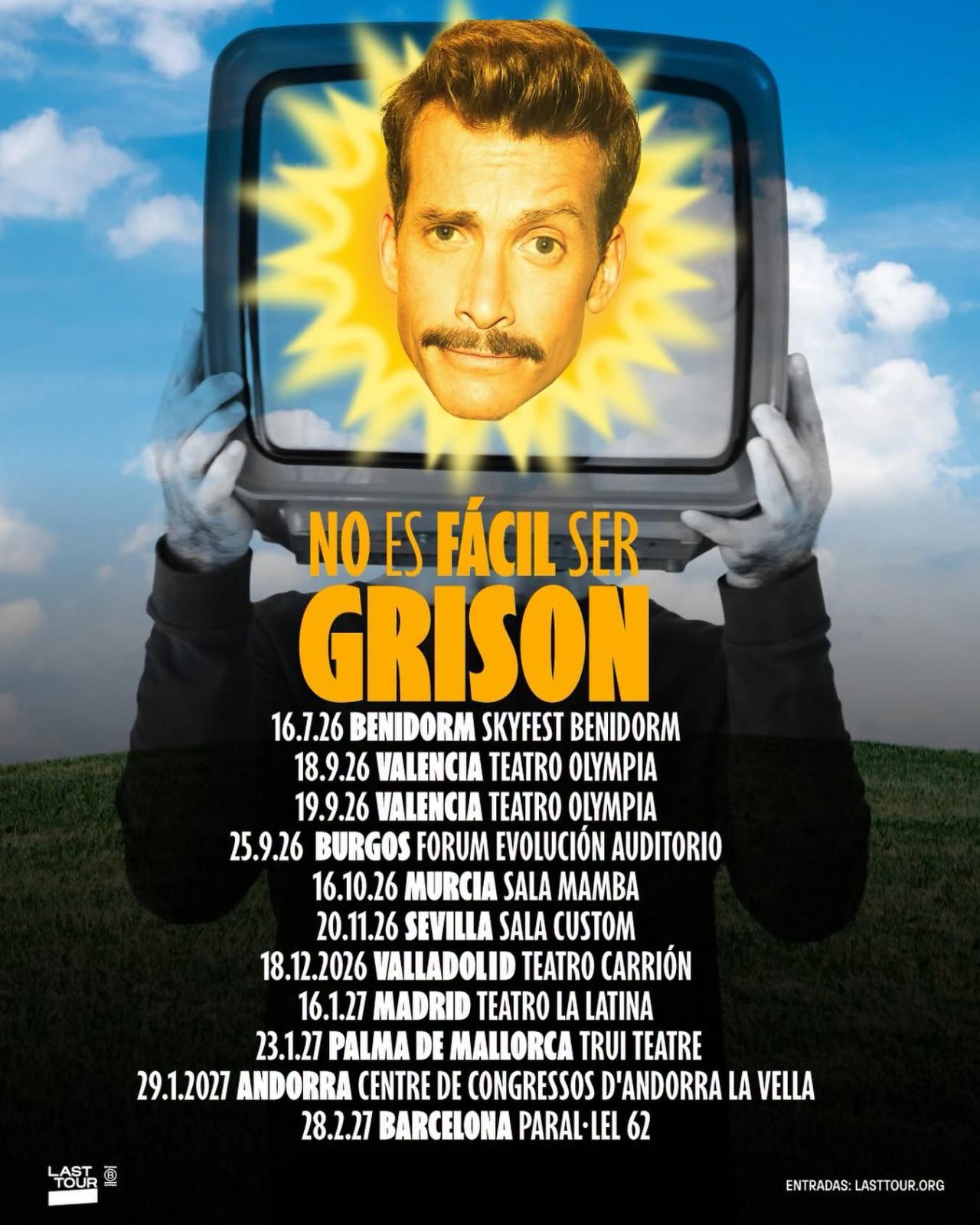 Grison lleva su gira «No es fácil ser Grison» por toda España en 2026 y 2027