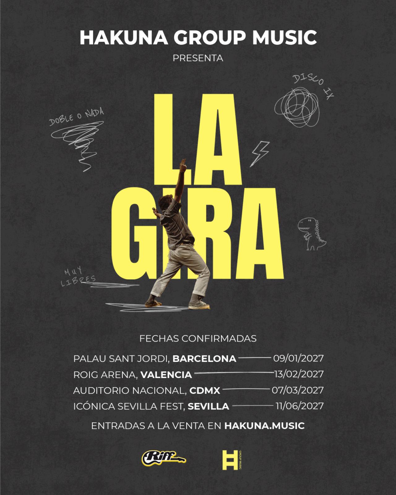 Hakuna Group Music anuncia «La Gira», su primer tour por grandes recintos