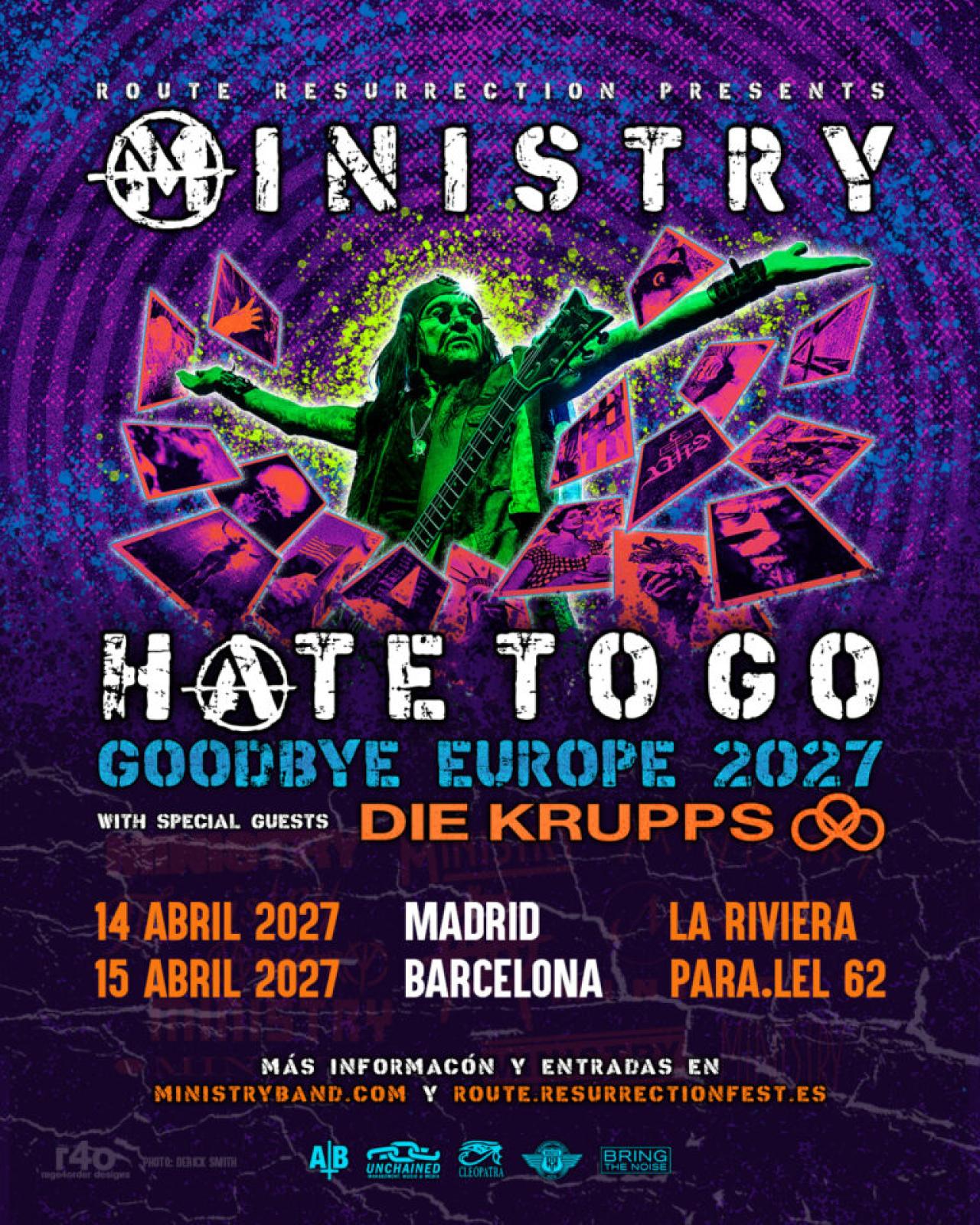 Ministry se despide de España con dos conciertos en Madrid y Barcelona en 2027