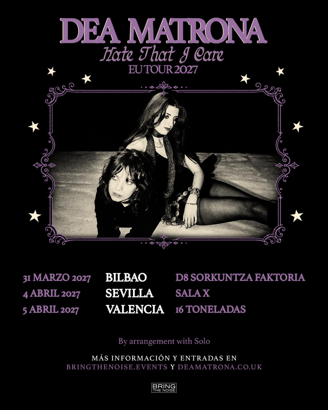Dea Matrona anuncia tres conciertos en España en 2027 con su gira 'Hate That I Care'