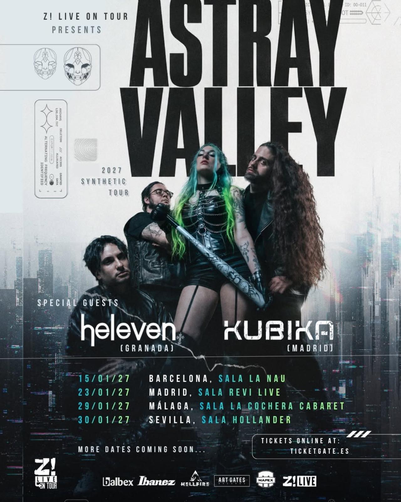 Astray Valley arrancará 2027 con una gira por Barcelona, Madrid, Málaga y Sevilla