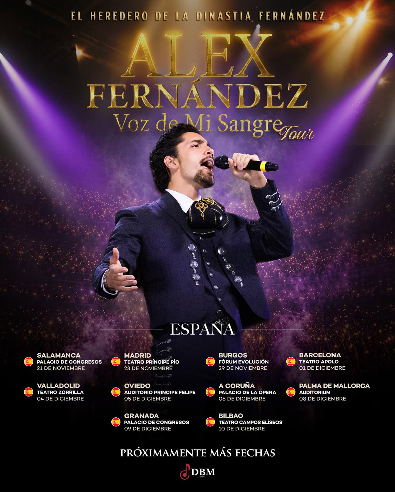 Álex Fernández regresará a España con su «Voz de Mi Sangre Tour» a finales de 2026